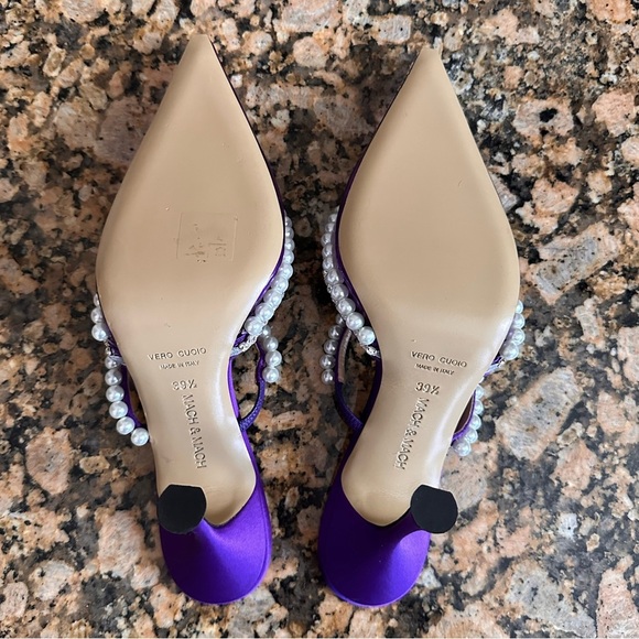 Mach & Mach Diamond of Elizabeth Imitation Pearl Pointed Toe Mule - Picture 7 of 9